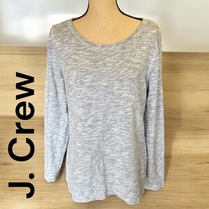 J. Crew-sweatshirt XL women’s heather gray/white boat neck.Soft 100% cotton. EUC